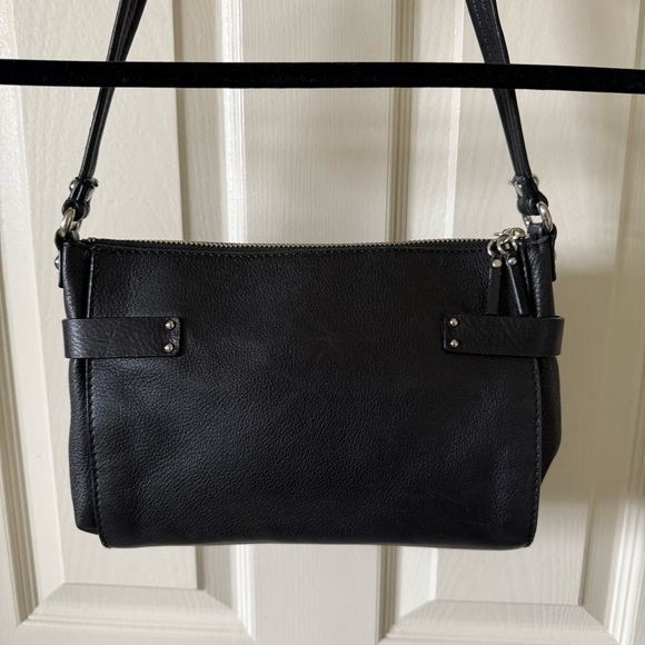 Banana Republic Rectangular Shoulder Bag Pebble Black Leather Medium Size - Picture 4 of 16